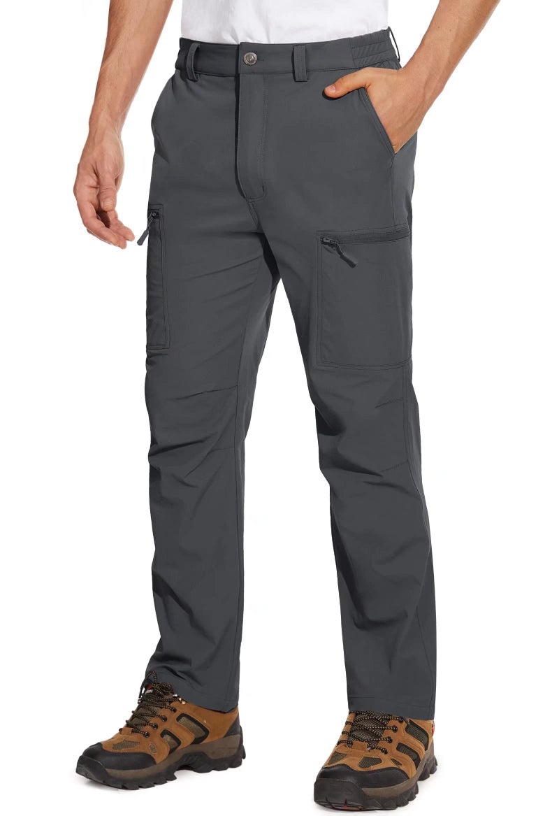 MAGCOMSEN Work Pants for Men Fishing Pants for Men Water Resistant Summer Hiking Pants Men Travel Pants for Men Dark Grey - Image 1